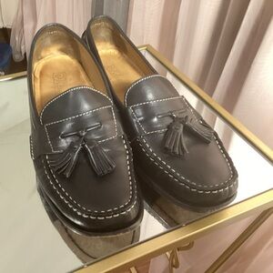 Cole Haan Black Leather Tassel Loafers